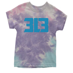 3L3 From The 313 Detroit Football Youth T-shirt Tie-Dye Cotton Candy