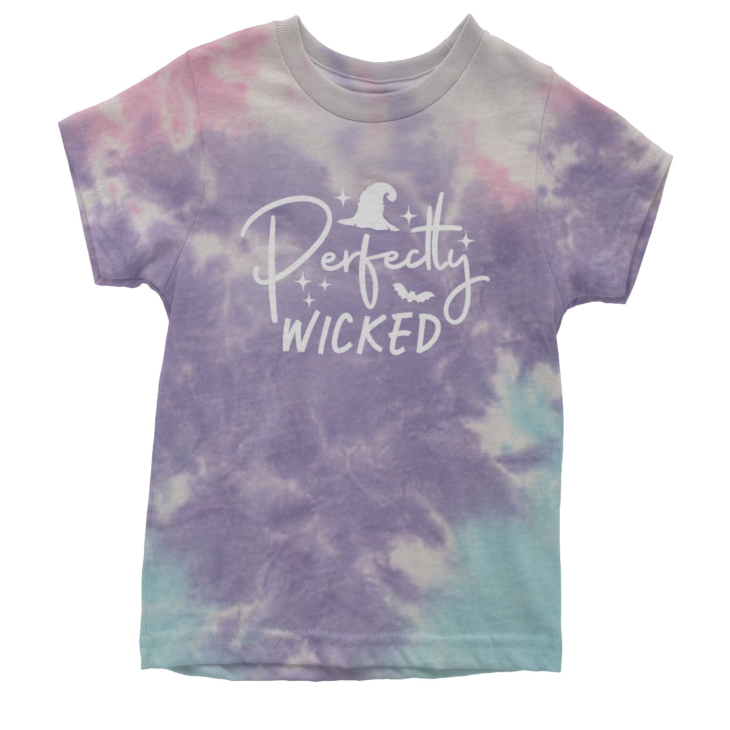 Perfectly Wicked Witchy Halloween Youth T-shirt Tie-Dye Cotton Candy