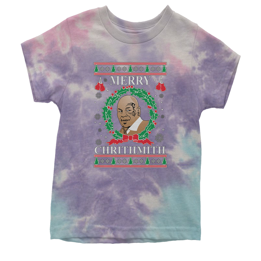 Merry Chrithmith Ugly Christmas Youth T-shirt Tie-Dye Cotton Candy