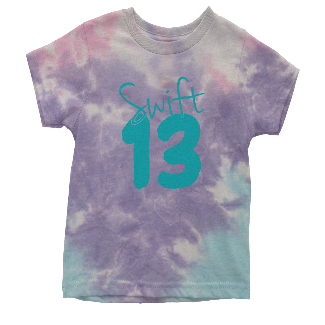 13 Swift 13 Lucky Number Era TTPD Youth T-shirt Tie-Dye Cotton Candy