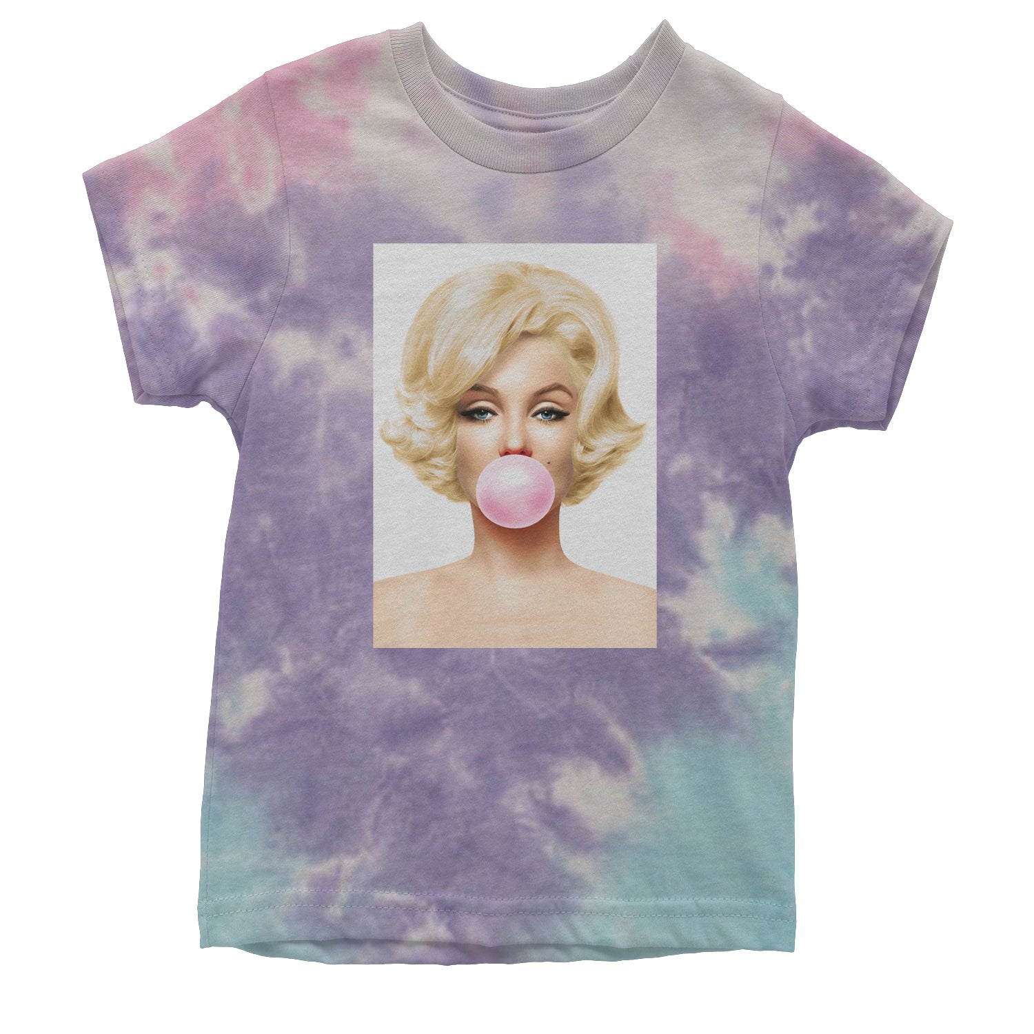 Ms. Monroe Pink Bubble Gum American Icon Youth T-shirt Tie-Dye Cotton Candy