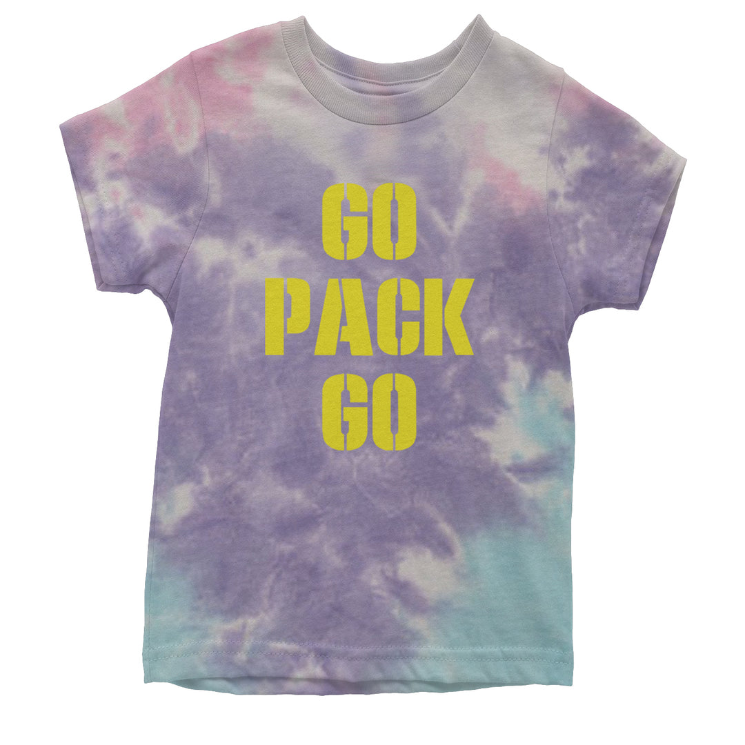 Go Pack Go Green Bay Youth T-shirt Tie-Dye Cotton Candy
