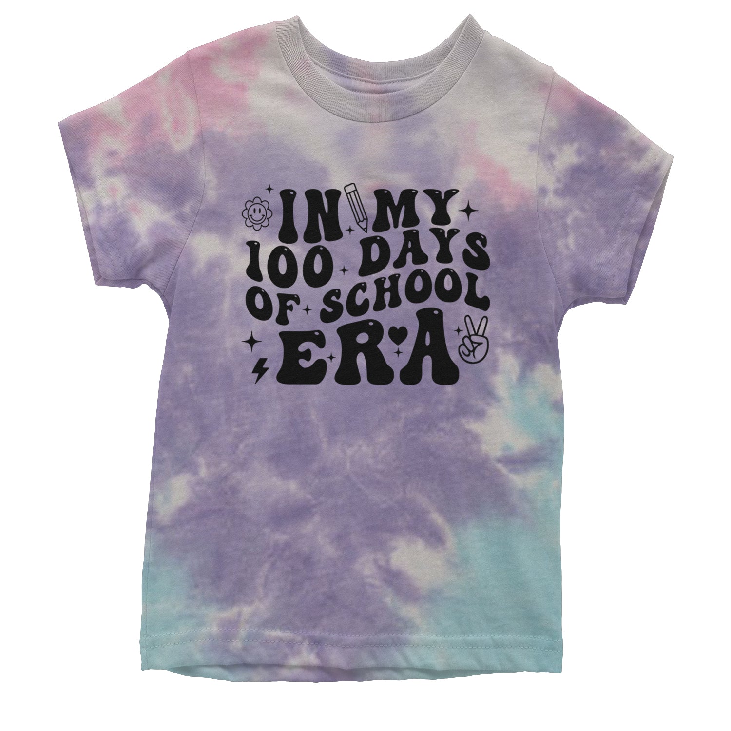 In My 100 Days Of School Era Youth T-shirt Tie-Dye Cotton Candy