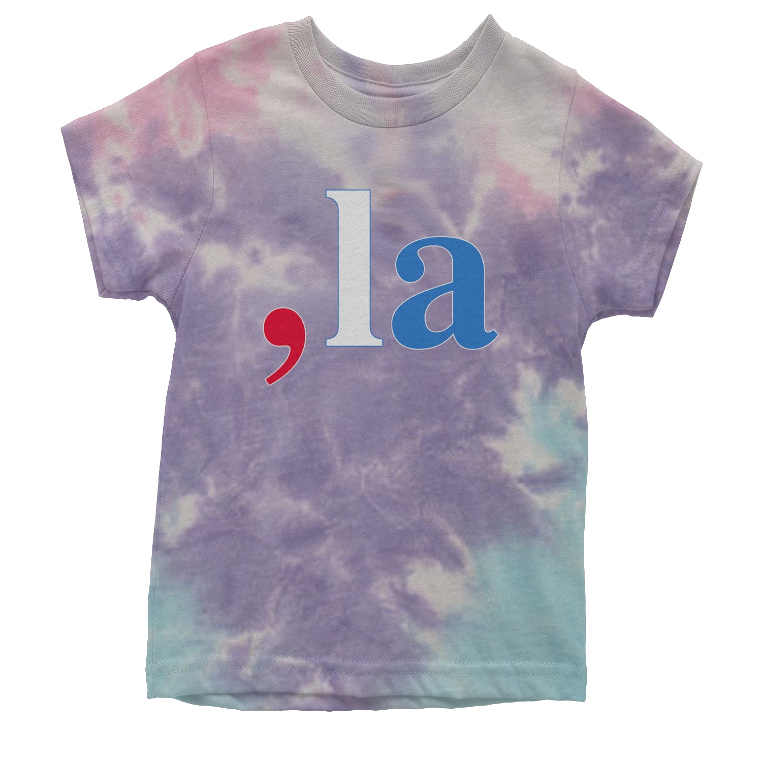 Comma-La - Support Kamala Harris For President 2024 Youth T-shirt Tie-Dye Cotton Candy