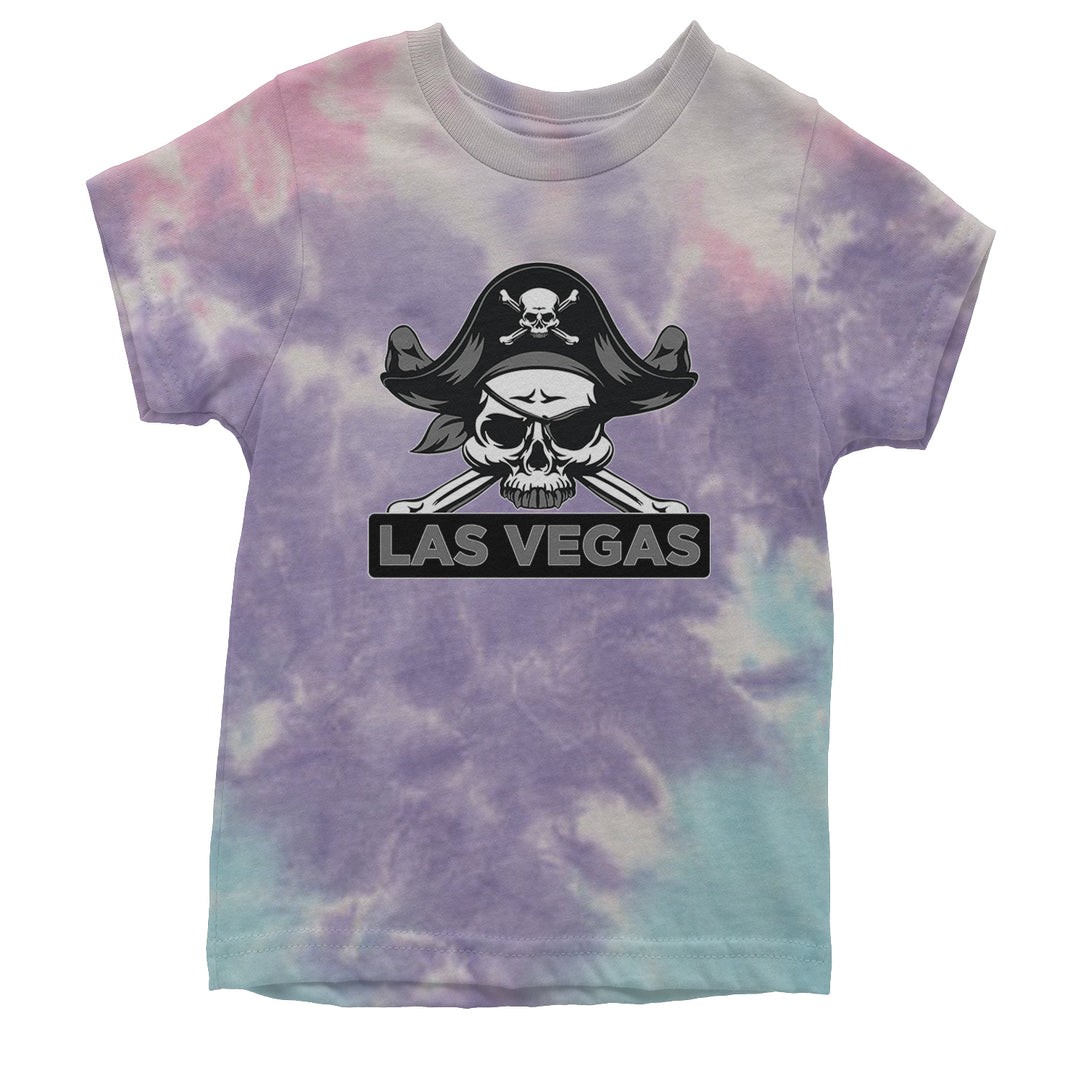Raider Skull Straight Outta Las Vegas Youth T-shirt Tie-Dye Cotton Candy