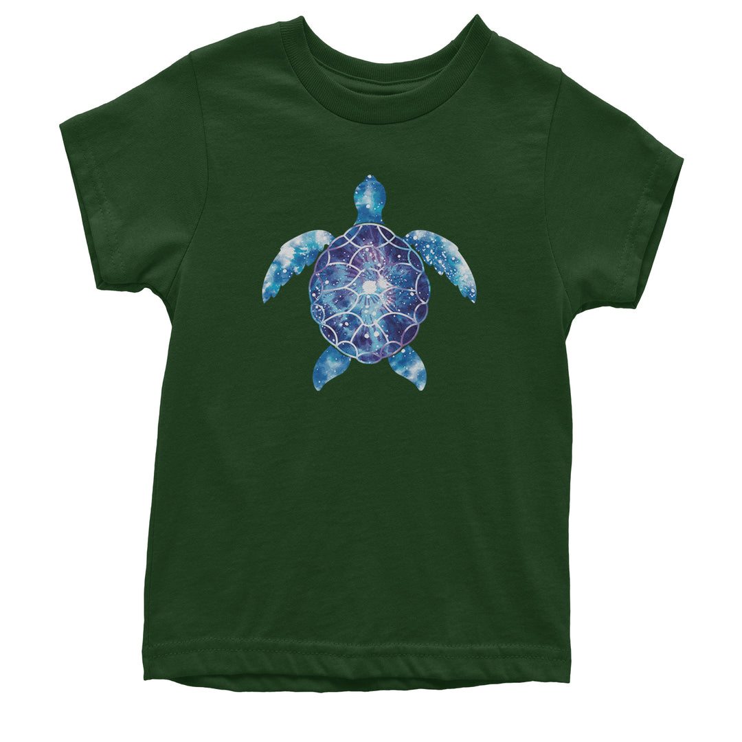 Ocean Aura Tie-Dye Sea Turtle Youth T-shirt Forest Green
