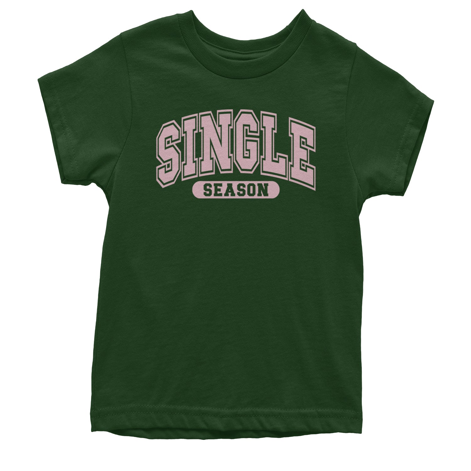 Single Season Valentine's Day Youth T-shirt Forest Green