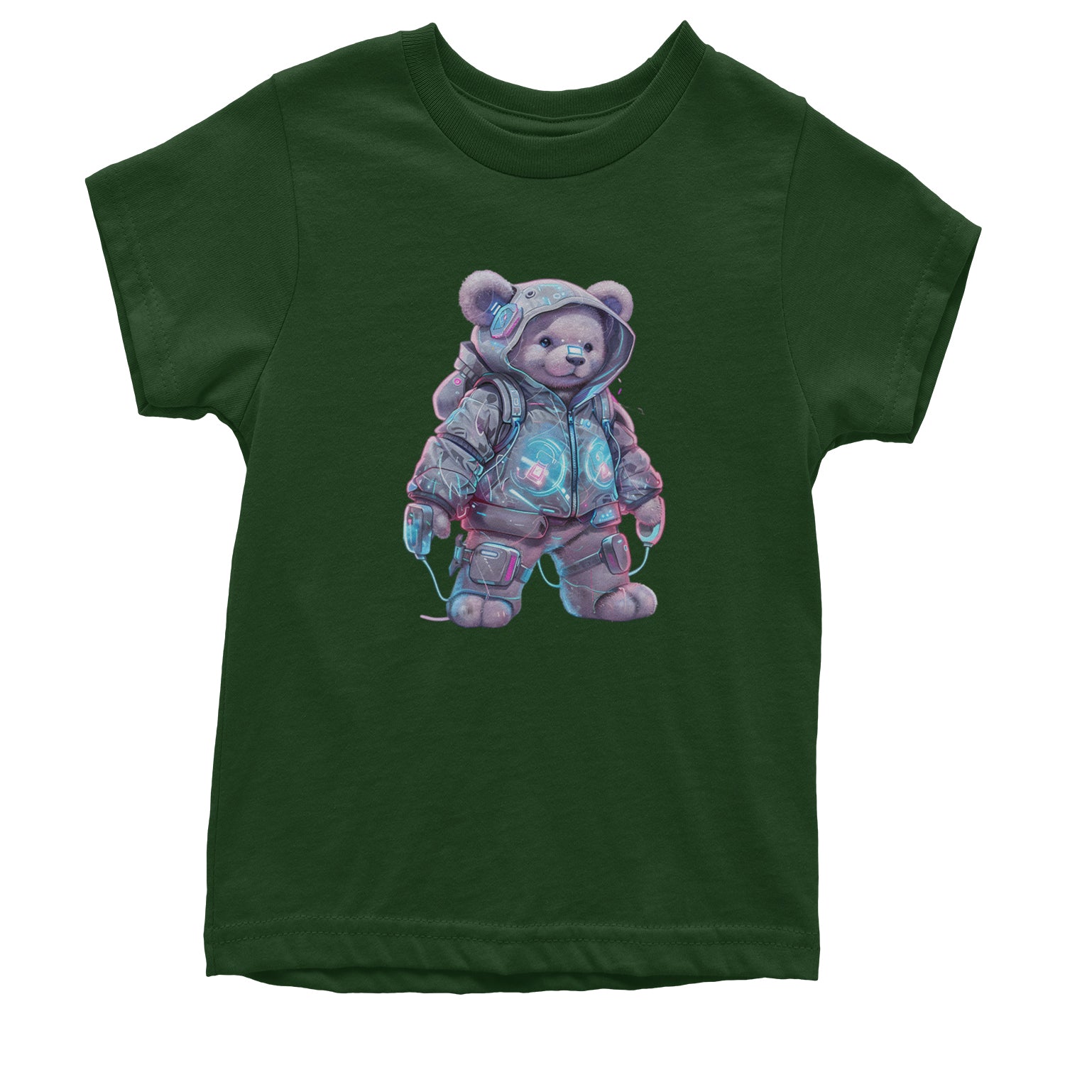 Cyberpunk Adventure Urban Graffiti Bear Youth T-shirt Black