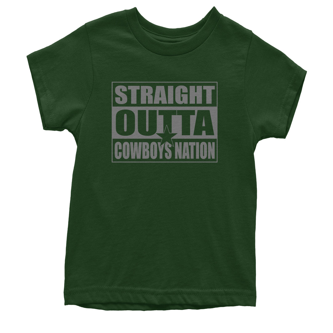 Straight Outta Cowboys Nation   Youth T-shirt Forest Green