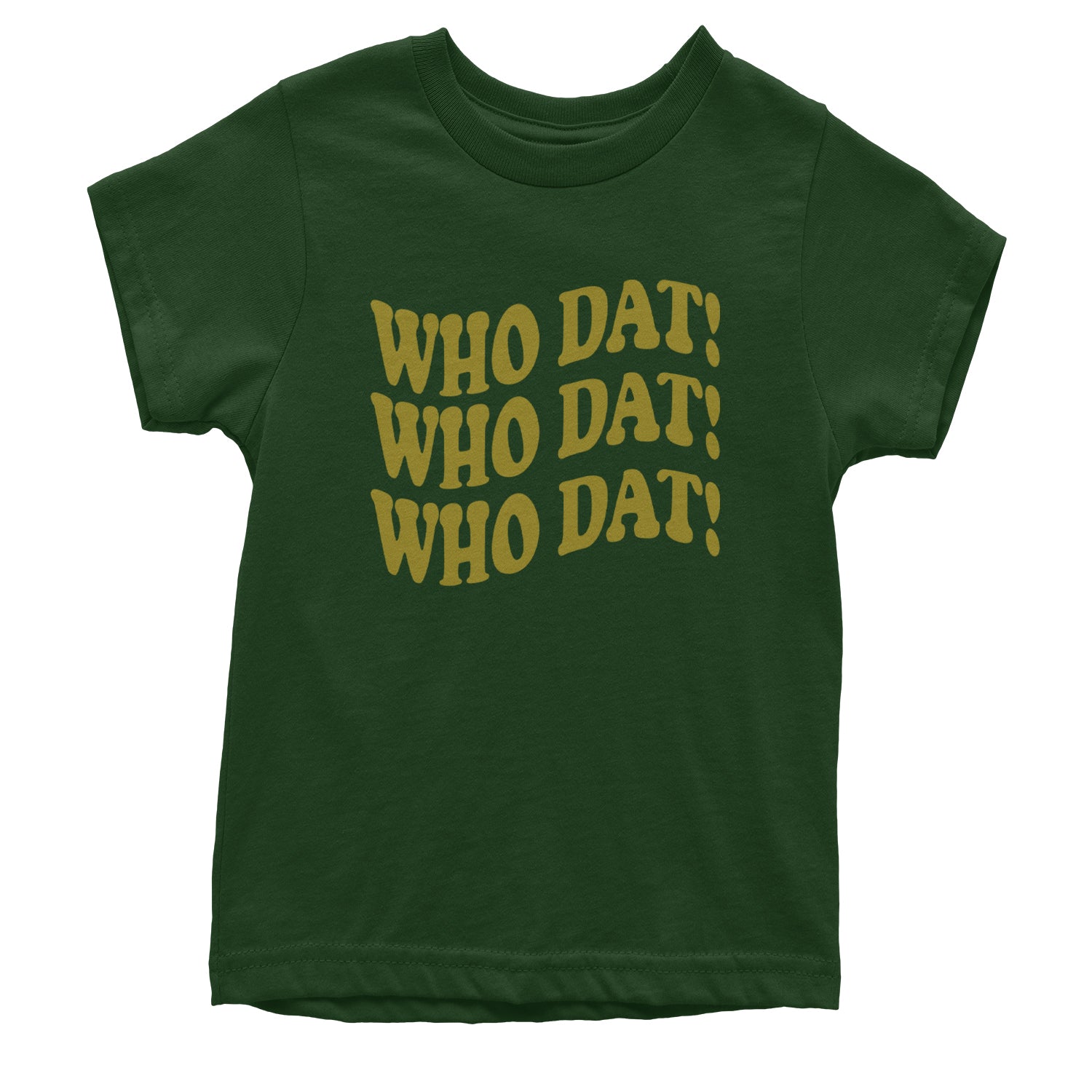 Who Dat Wavy Design Who Dat Nation Youth T-shirt Forest Green