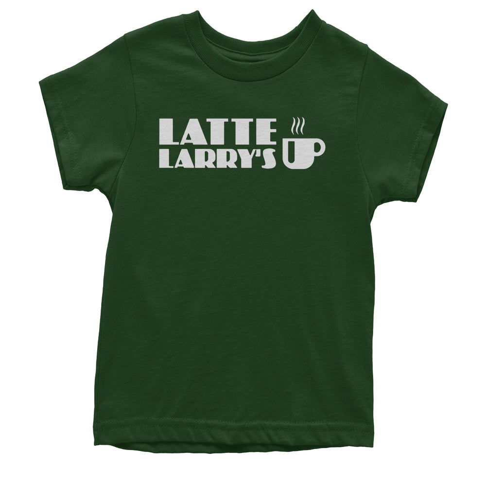 Latte Larry's Enthusiastic Coffee Youth T-shirt Forest Green