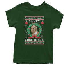 Merry Chrithmith Ugly Christmas Youth T-shirt Forest Green