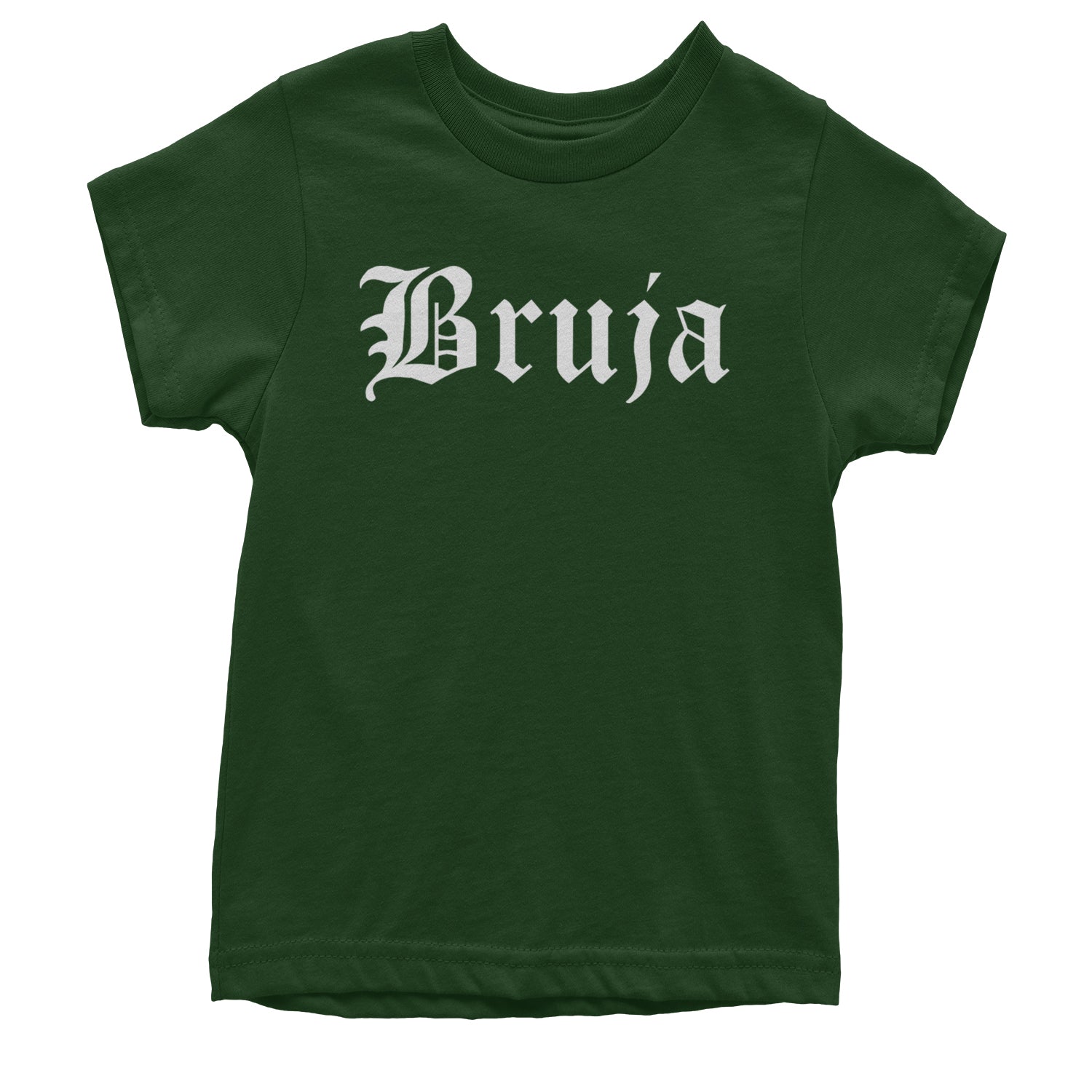 Bruja Gothic Spanish Witch Youth T-shirt Forest Green