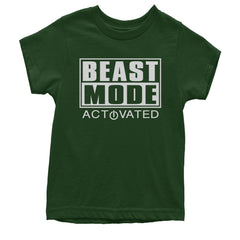 Activated Beast Mode Workout Gym Clothing Youth T-shirt Forest Green