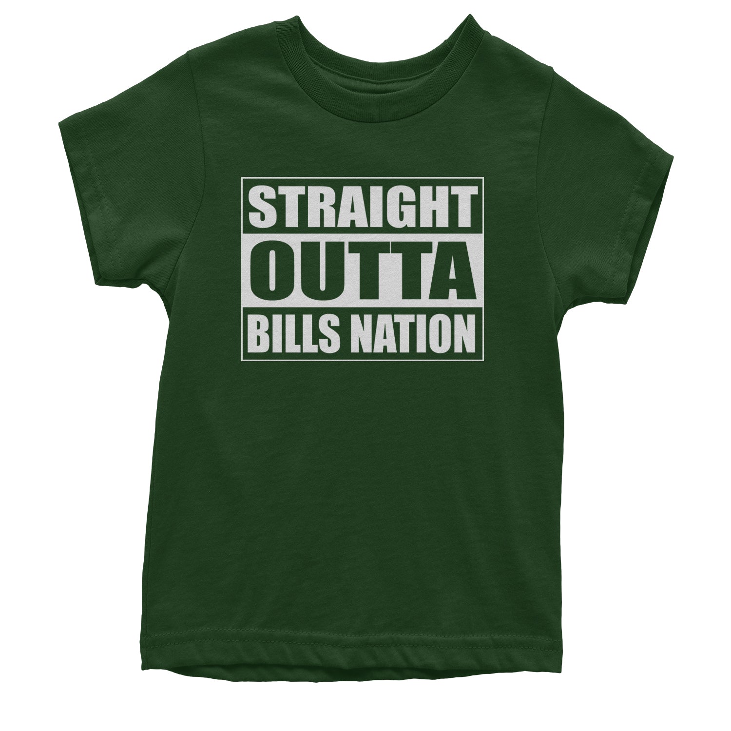 Straight Outta Bills Nation  Youth T-shirt Forest Green