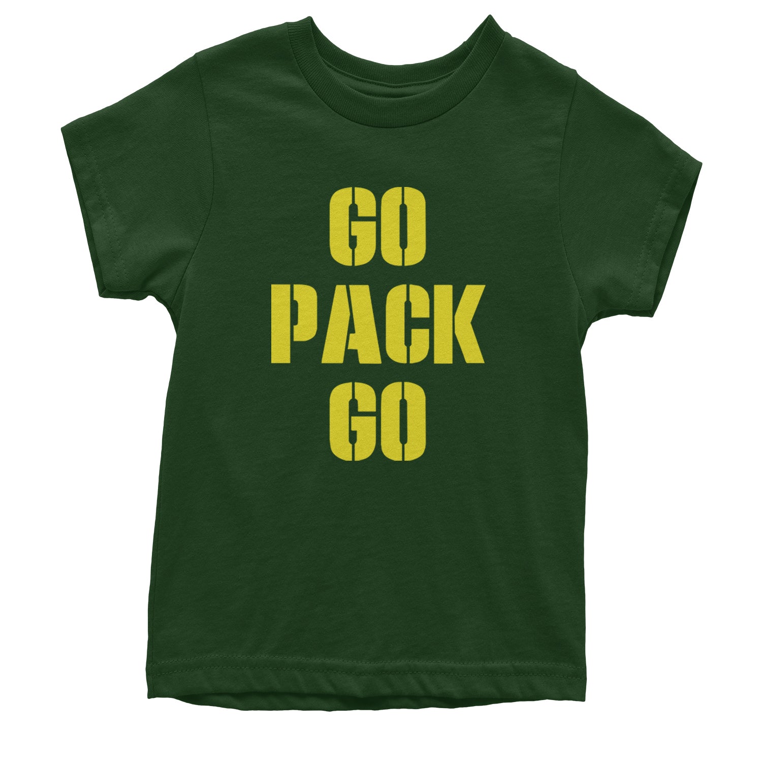 Go Pack Go Green Bay Youth T-shirt Forest Green