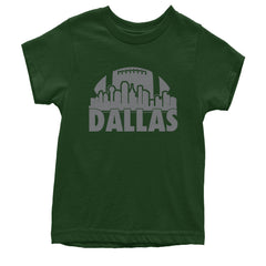 Dallas Texas Skyline Youth T-shirt Forest Green