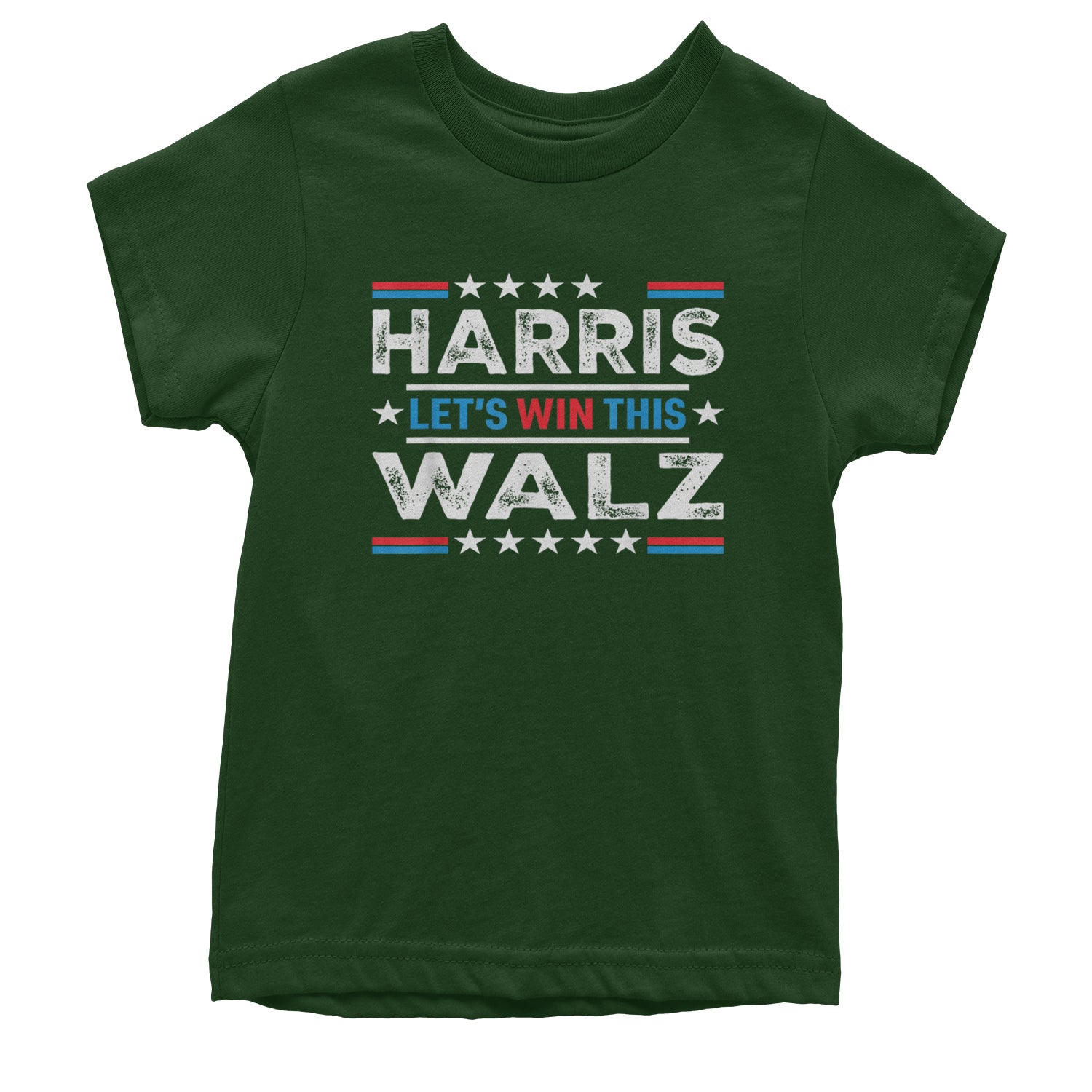 Kamala Harris and Tim Walz For President Youth T-shirt Forest Green