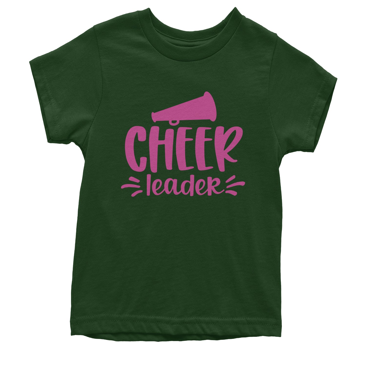 Cheerleader Bullhorn Youth T-shirt Forest Green