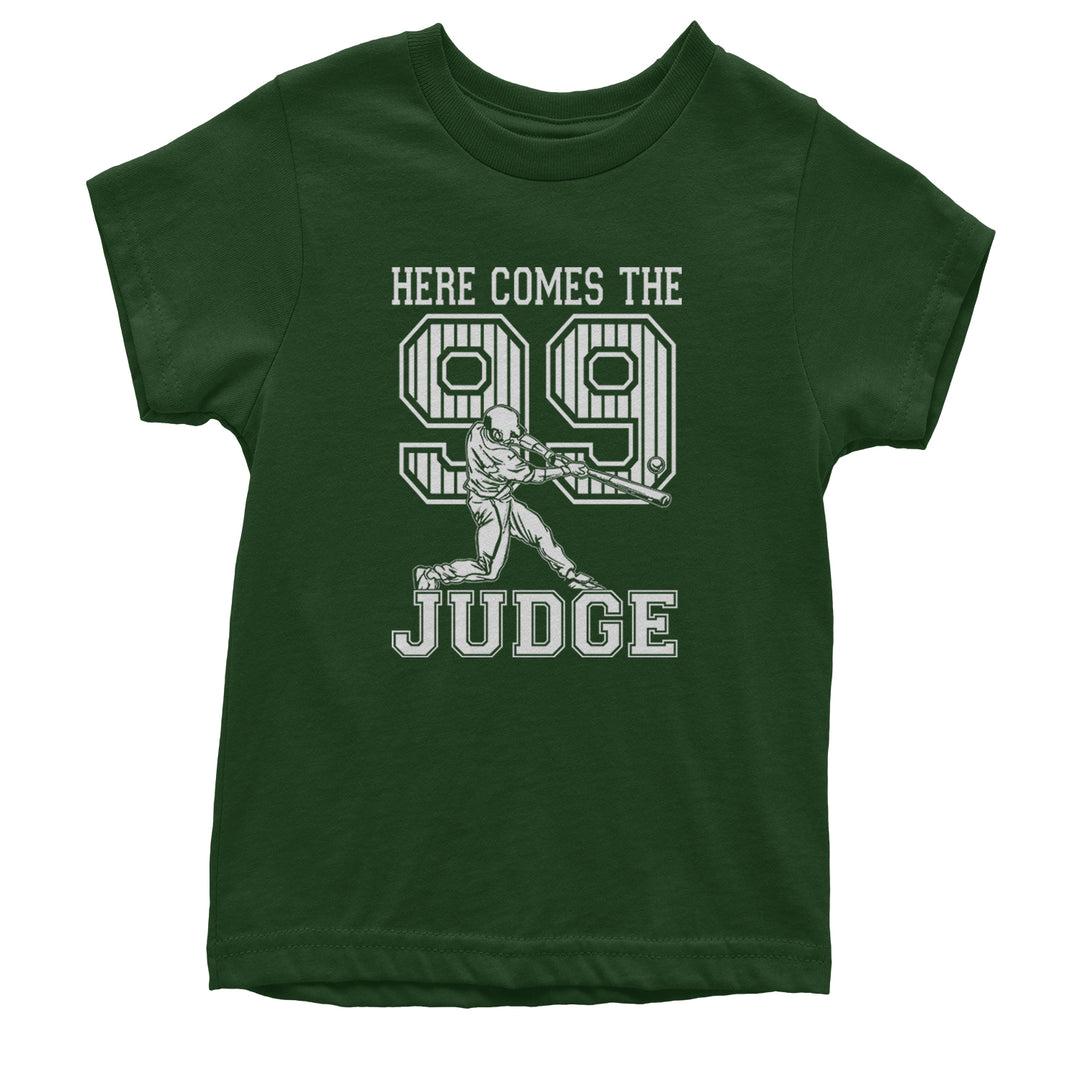 Here Comes The Judge 99 NY Baseball  Youth T-shirt Forest Green