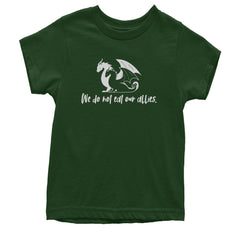 We Do Not Eat Our Allies Fourth Wing Basgiath Youth T-shirt Forest Green