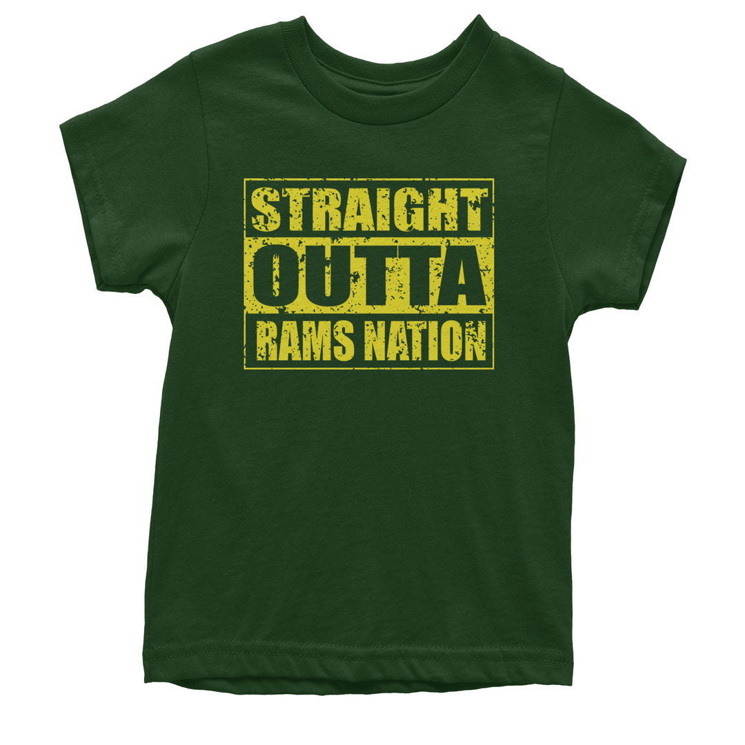 Straight Outta Rams Nation   Youth T-shirt Forest Green