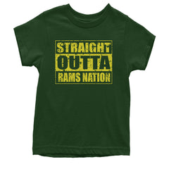 Straight Outta Rams Nation   Youth T-shirt Forest Green