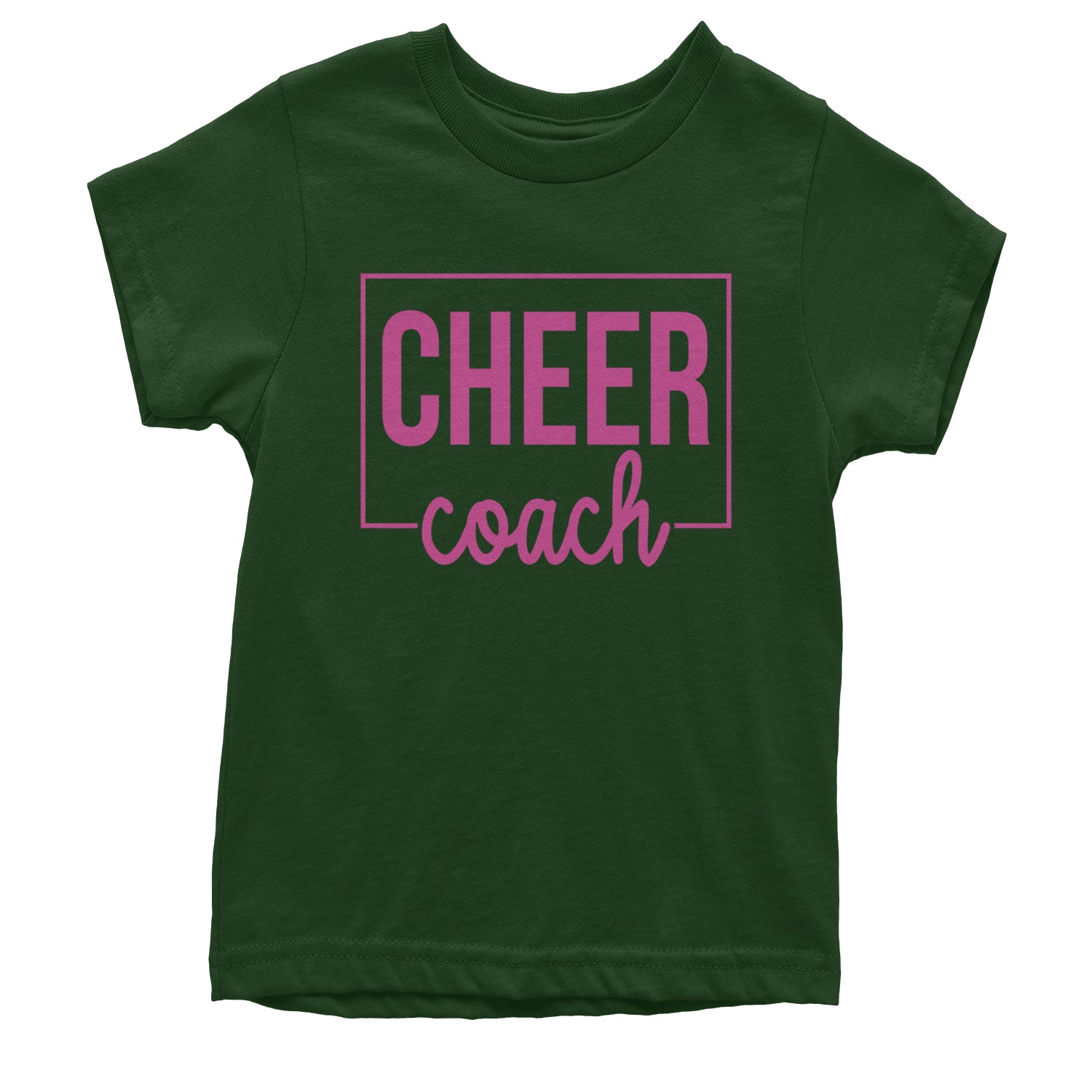 Cheer Coach Cheerleader Youth T-shirt Forest Green