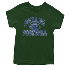 Dallas Distressed Football Youth T-shirt Forest Green