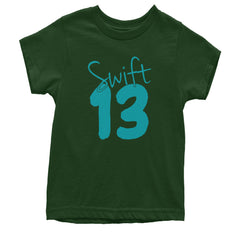 13 Swift 13 Lucky Number Era TTPD Youth T-shirt Forest Green