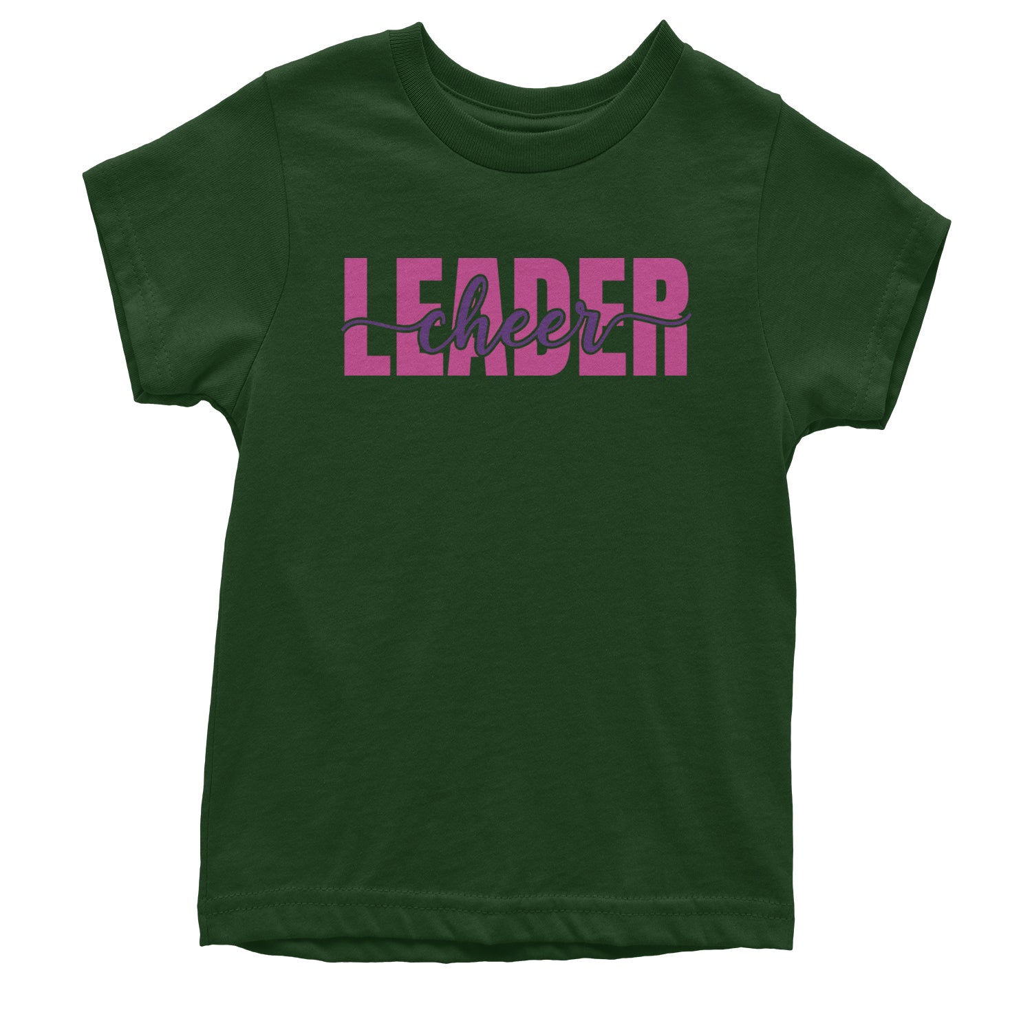 Cheerleader Script Style Youth T-shirt Forest Green