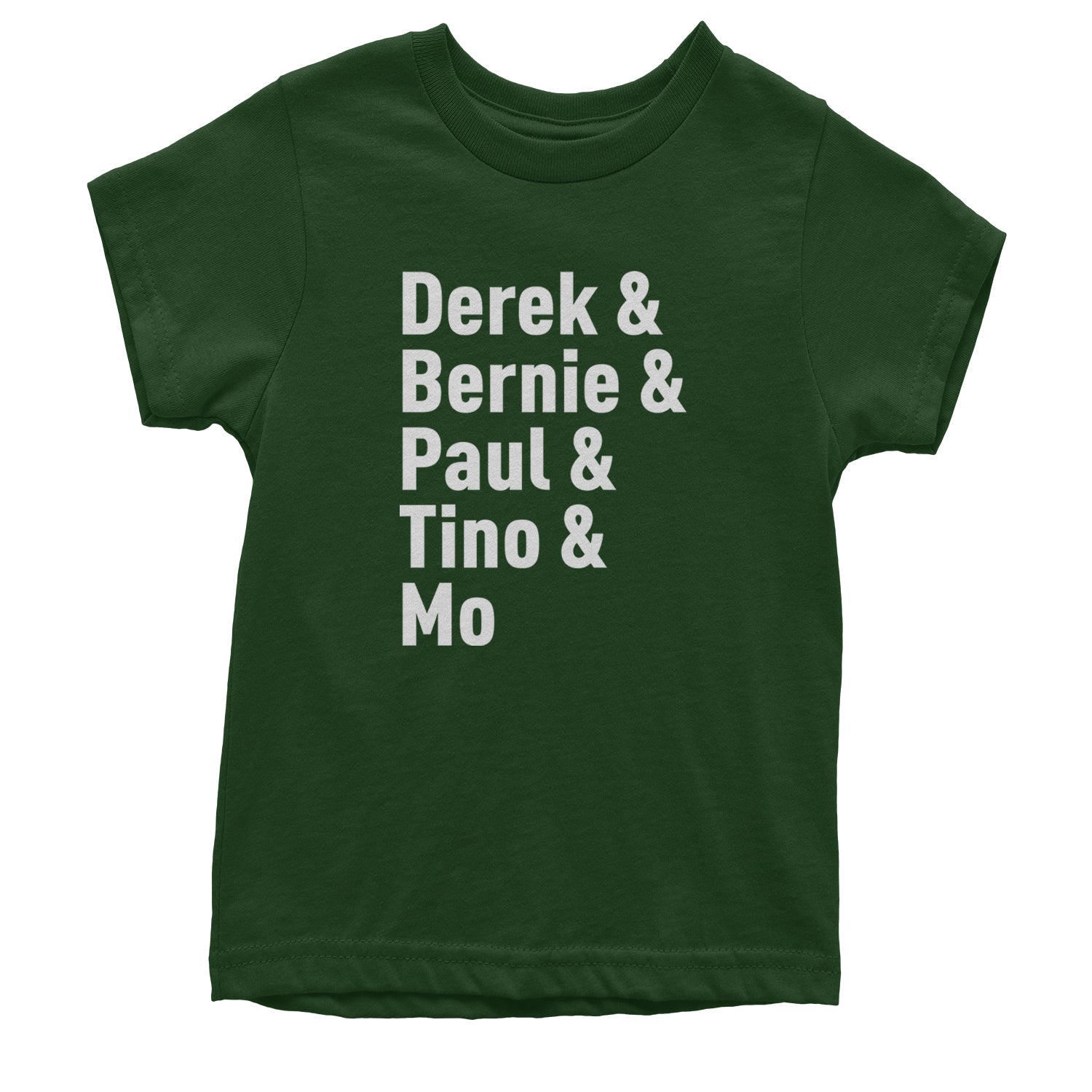 Derek & Bernie & Paul & Tino & Mo Youth T-shirt Forest Green