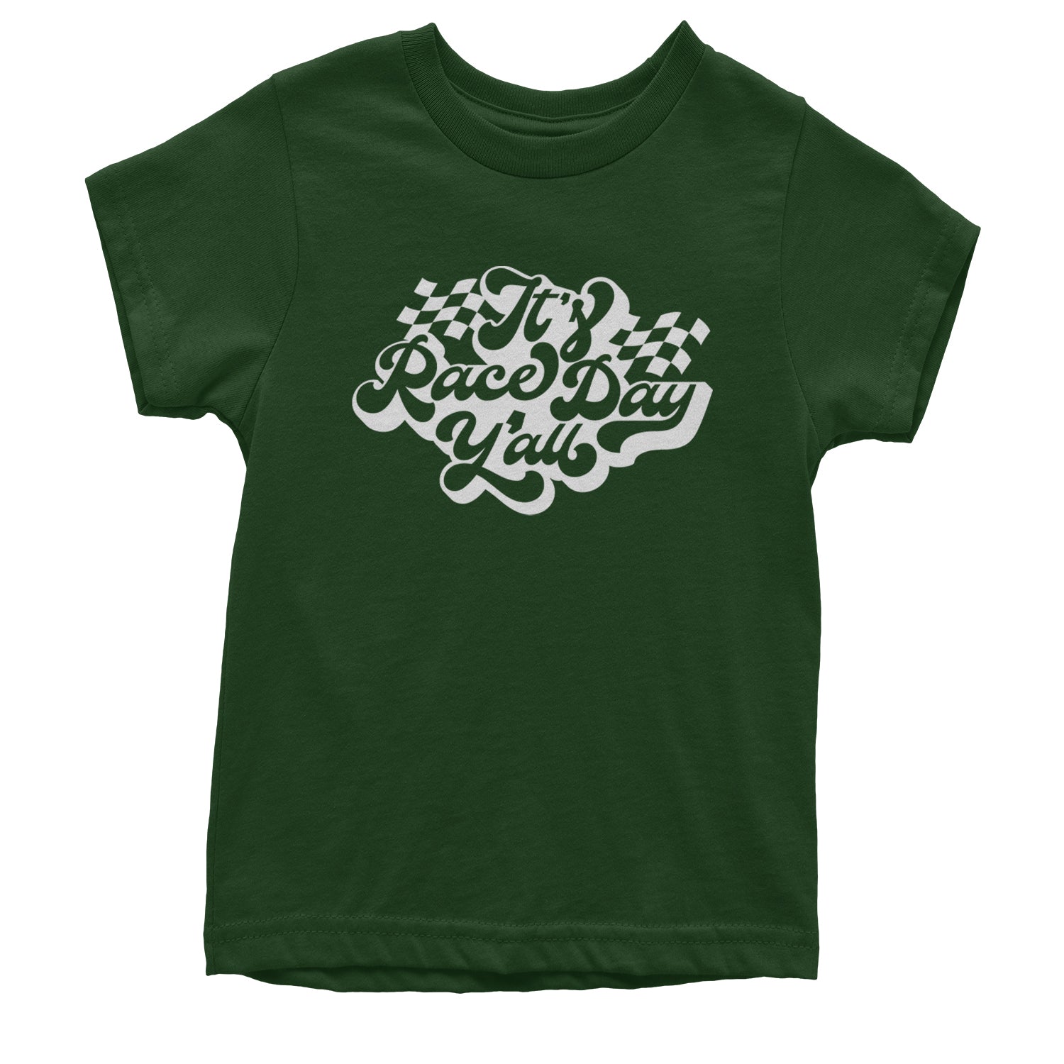 It's Race Day, Y'all Youth T-shirt Forest Green