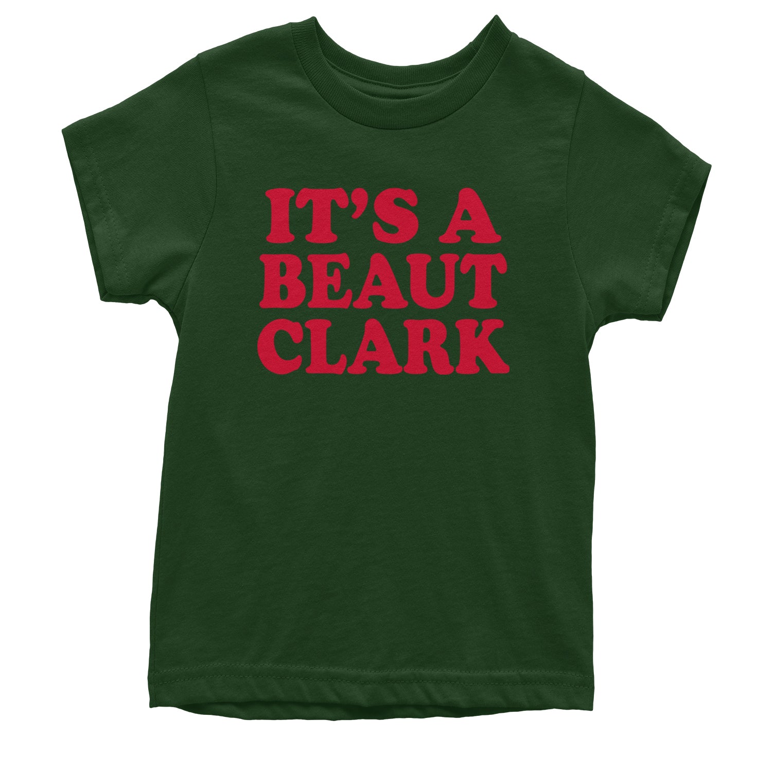 It's a Beaut Clark Festive Christmas Youth T-shirt Forest Green