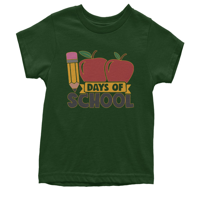 100 Days Of School Apple Pencil Youth T-shirt