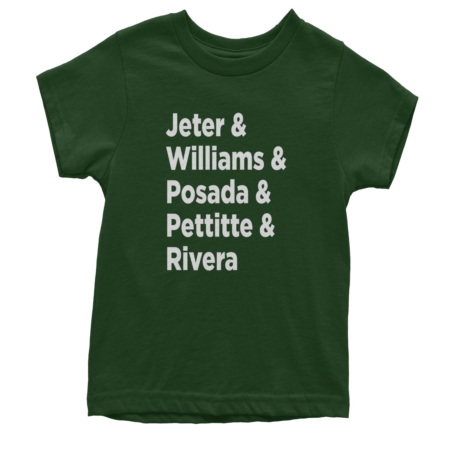 Jeter & Williams & Posada & Pettitte & Rivera Youth T-shirt Forest Green