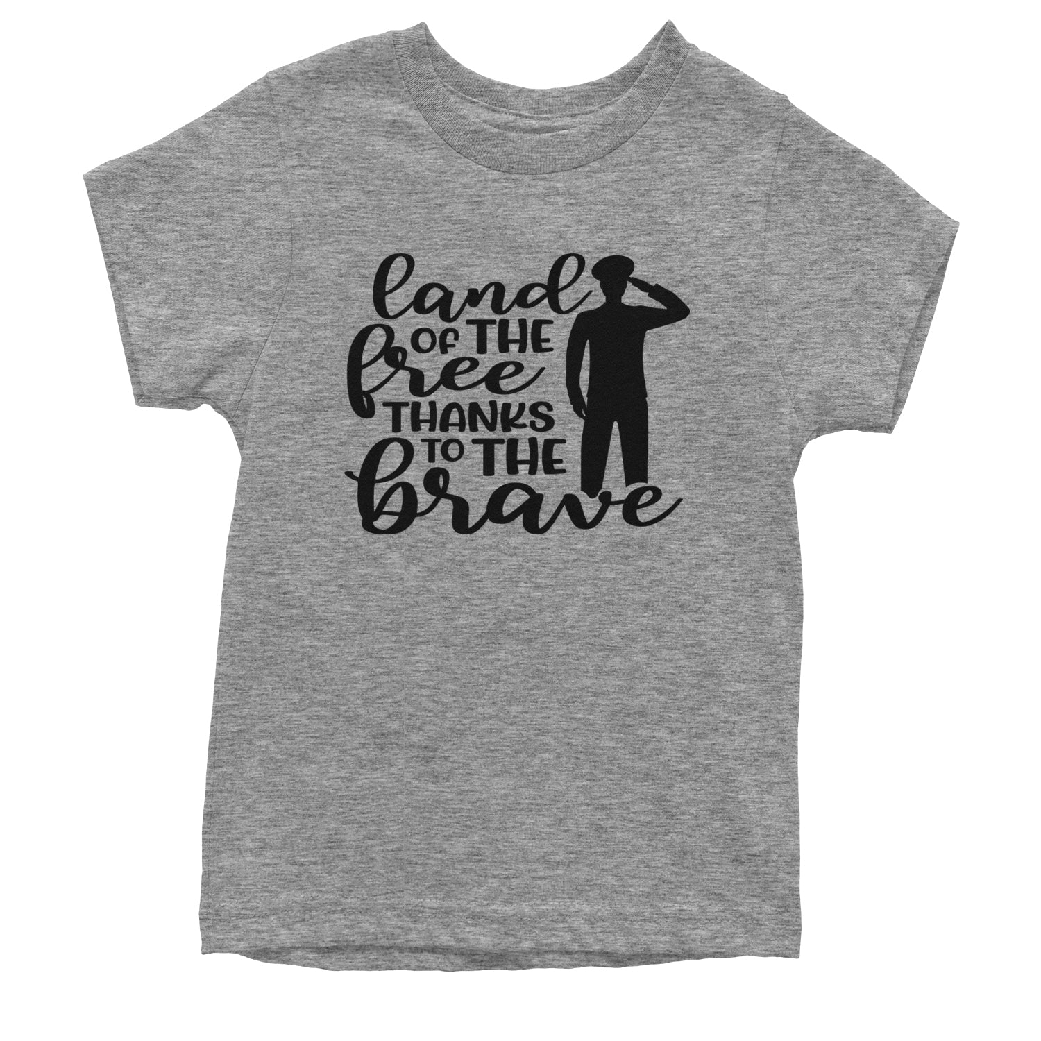 Land Of The Free Thanks To The Brave Veterans Youth T-shirt Yellow