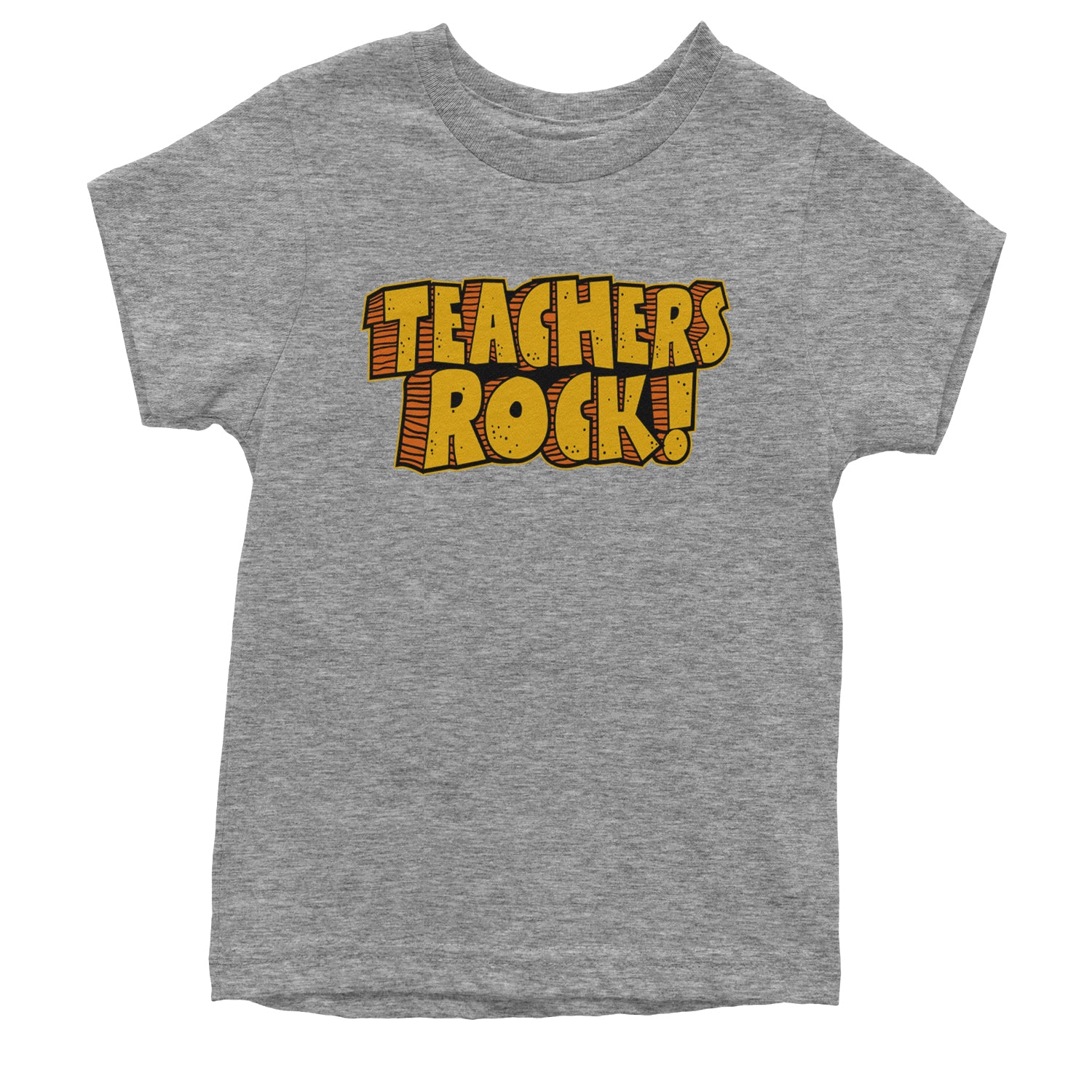 Teachers Rock Retro Youth T-shirt Heather Grey