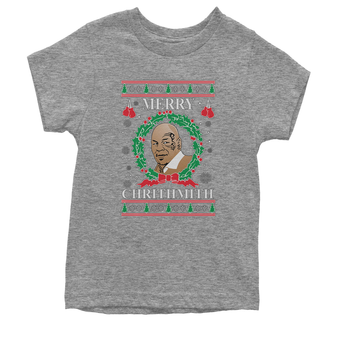 Merry Chrithmith Ugly Christmas Youth T-shirt Heather Grey