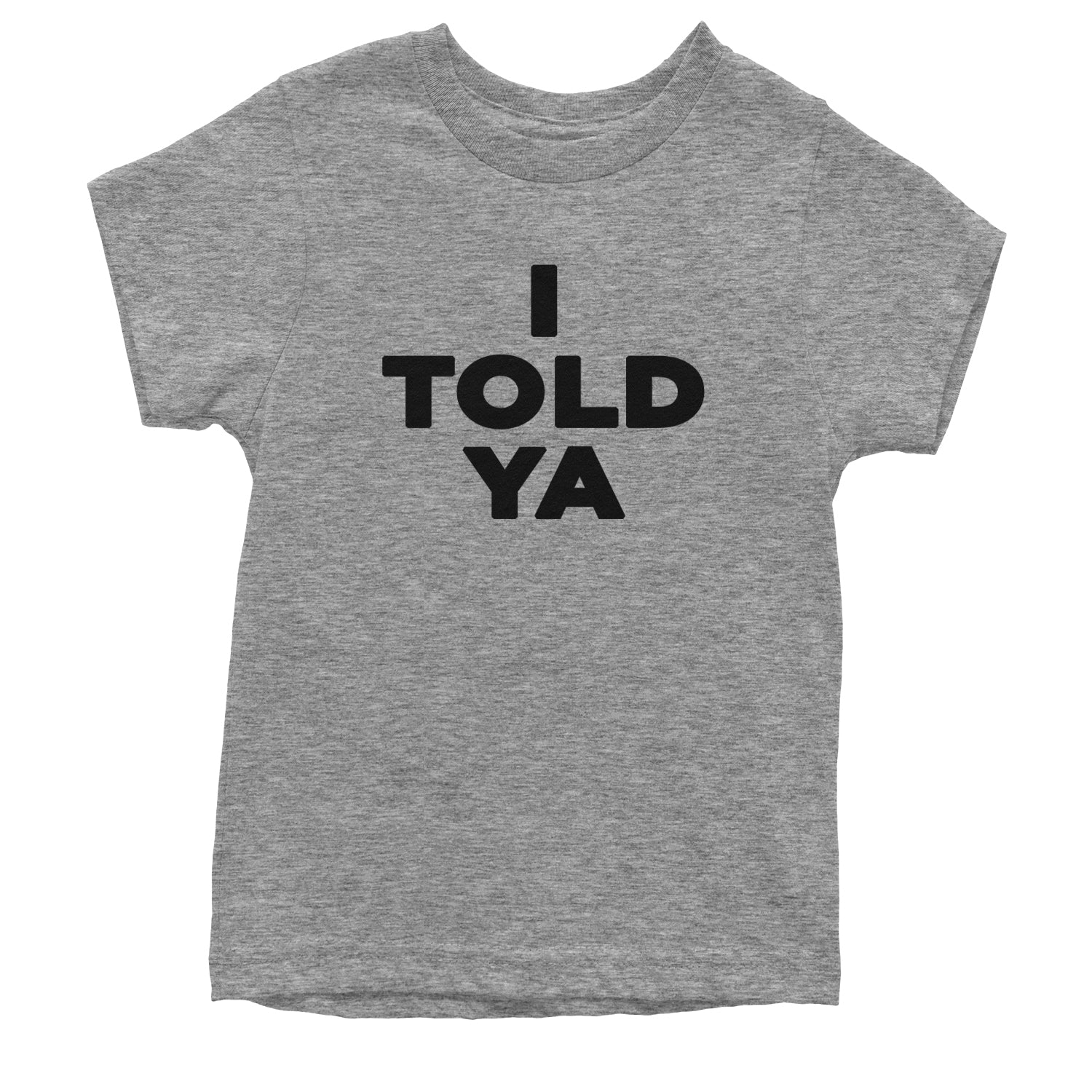 I Told Ya Challenger Black Print Youth T-shirt Heather Grey