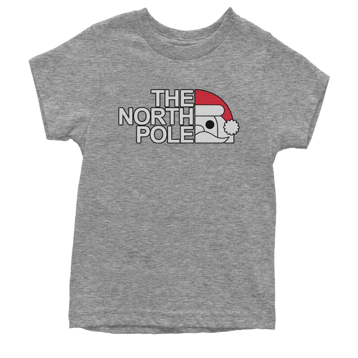 The North Pole Santa Face Youth T-shirt Heather Grey