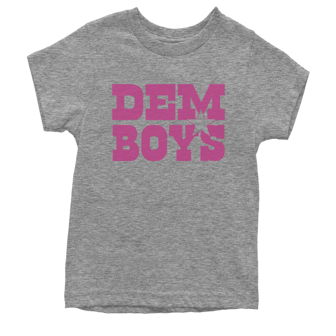 Dem Boys Hot Pink Dallas  Youth T-shirt Heather Grey