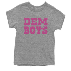 Dem Boys Hot Pink Dallas  Youth T-shirt Heather Grey