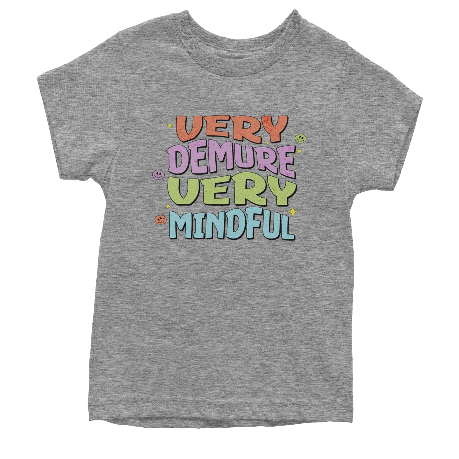 Very Demure, Very Mindful Youth T-shirt Heather Grey