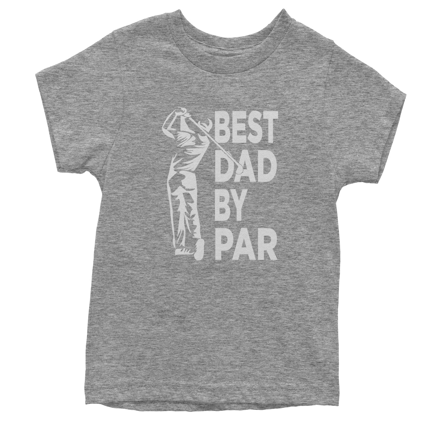 Best Dad By Par Golfing Gift For Father Youth T-shirt Heather Grey