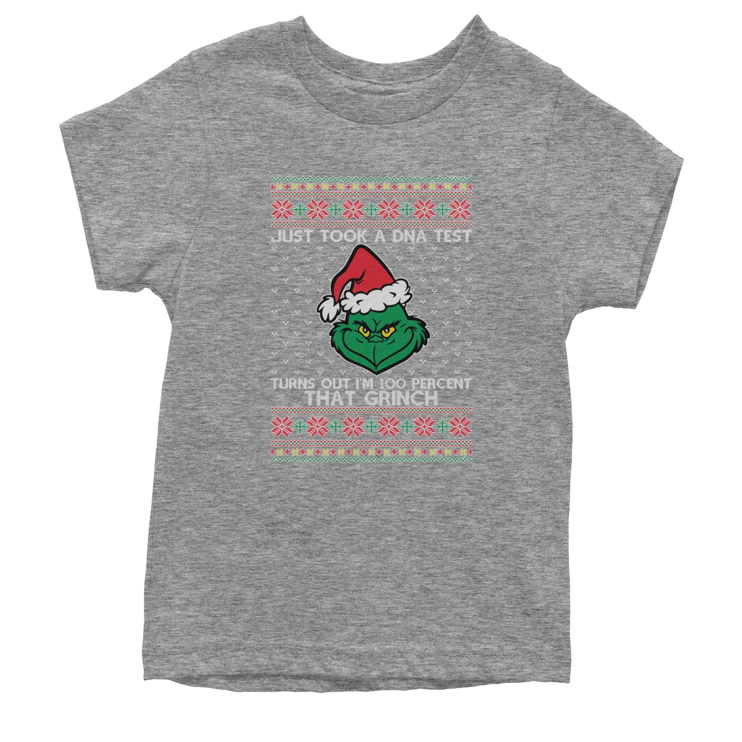 One Hundred Percent That Gr-nch Ugly Christmas Youth T-shirt Heather Grey