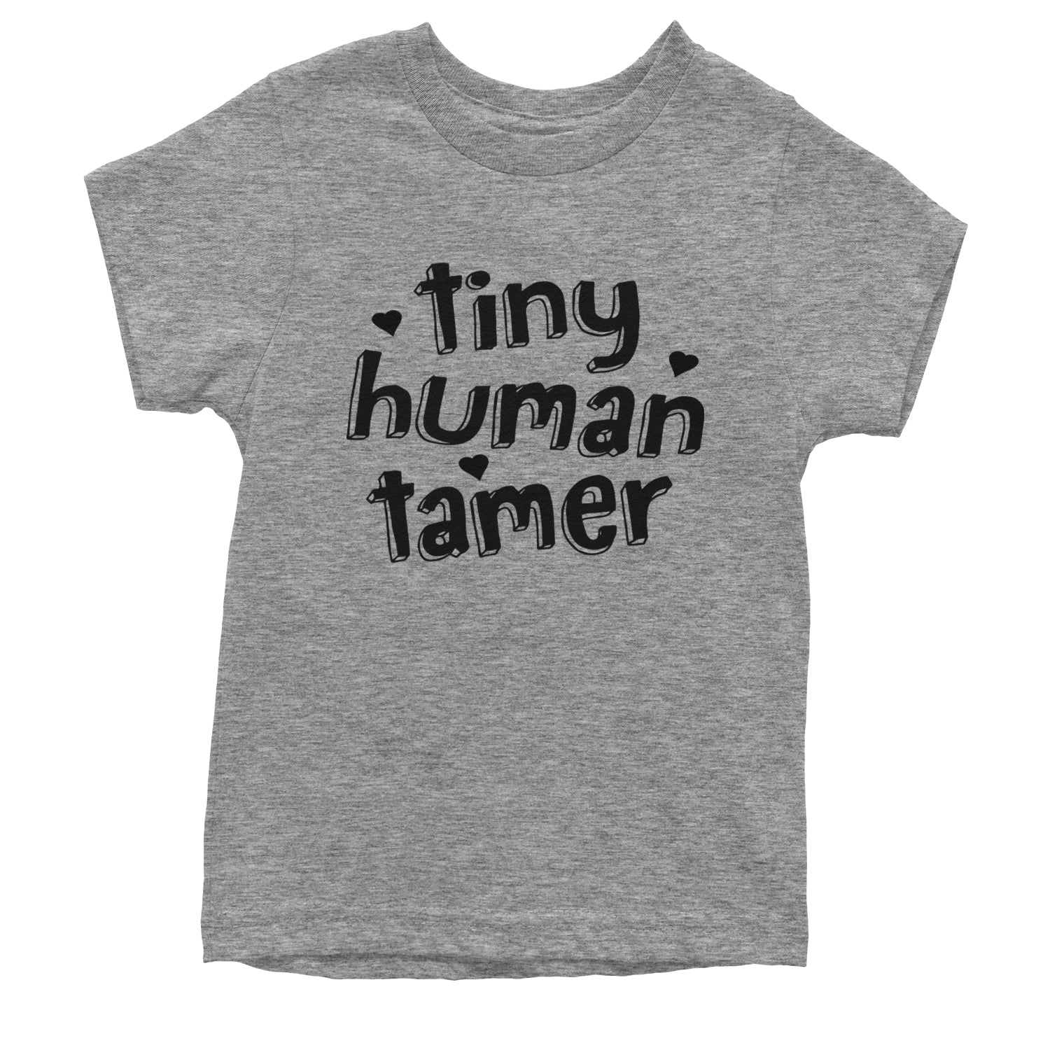 Tiny Human Tamer Teacher Youth T-shirt Heather Grey