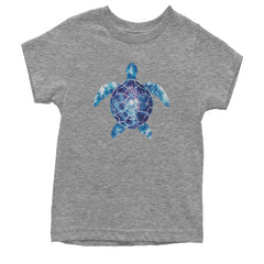 Ocean Aura Tie-Dye Sea Turtle Youth T-shirt Heather Grey