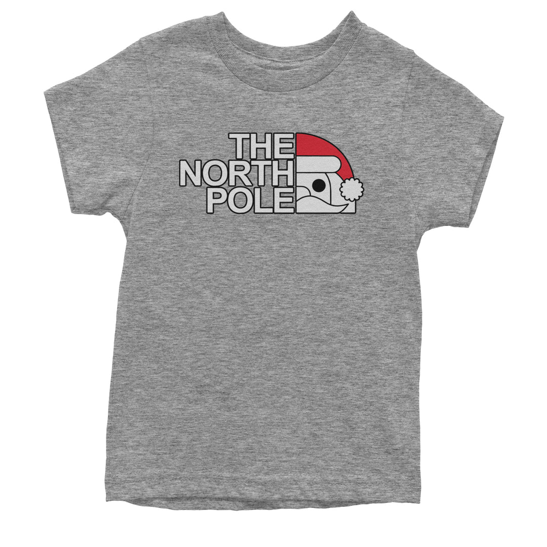 The North Pole Santa Face Youth T-shirt Heather Grey