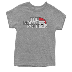 The North Pole Santa Face Youth T-shirt Heather Grey